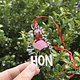 the letters mdn Merry Christmas Hon Flamingo Ornament