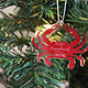 the letters mdn Merry MD Crab Ornament