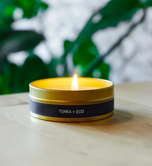 Grant Street Candle Co. Tonka + Oud 4oz Travel Tin Candle