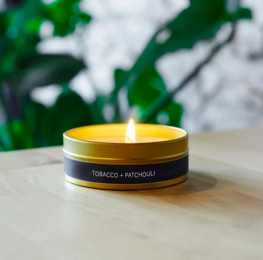 Grant Street Candle Co. Tobacco + Patchouli 4oz Travel Tin Candle