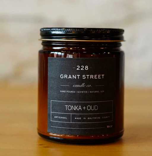 Grant Street Candle Co. Tonka + Oud 9oz Candle