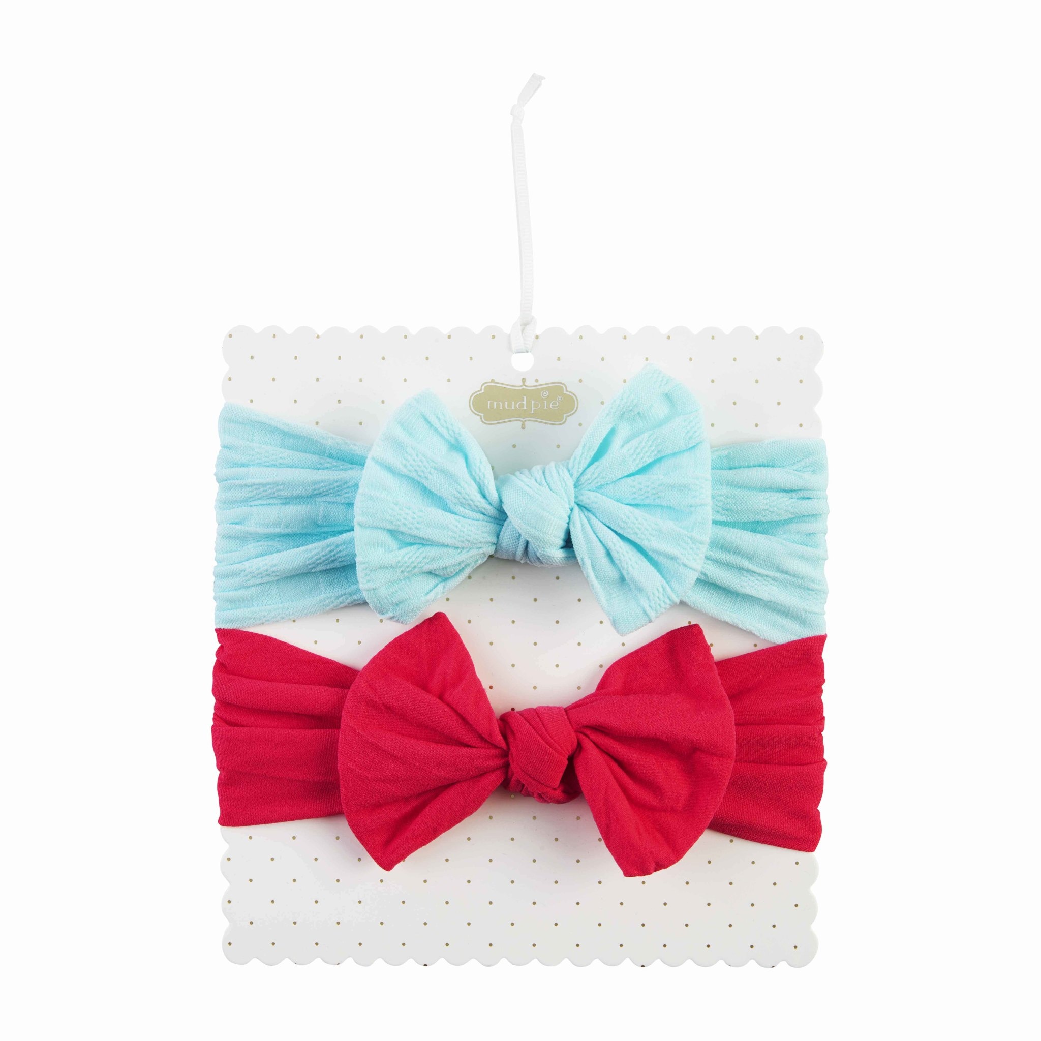 Mud Pie BLUE AND CORAL NYLON BOWS