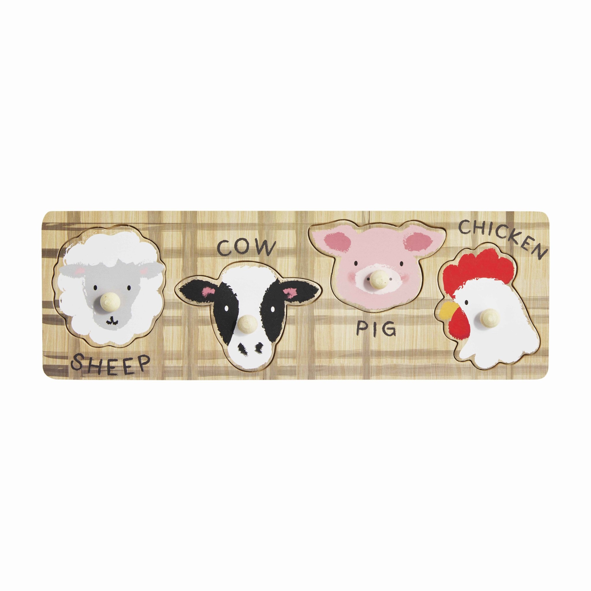 Mud Pie FARM ANIMAL KNOB WOOD PUZZLE