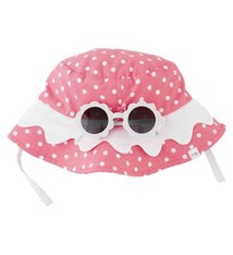 Mud Pie PINK SCALLOP HAT AND GLASSES
