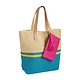 Mud Pie TOTE AND CASE SET BLUE