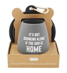 Mud Pie ALONE WINE DOG BOWL SET
