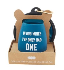 Mud Pie WINE SILICONE DOG BOWL SET