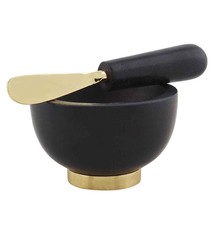 Mud Pie BLACK MARBLE DIP BOWL SET