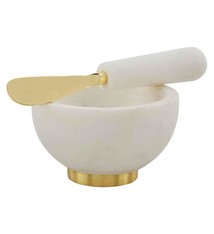 Mud Pie WHITE MARBLE DIP BOWL SET