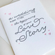 Steel Petal Press Wedding Love Story Card