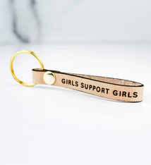 Freshwater Design Co. GIRLS SUPPORT GIRLS Leather Loop Keychain