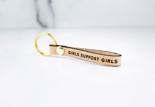 Freshwater Design Co. GIRLS SUPPORT GIRLS Leather Loop Keychain