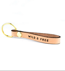 Freshwater Design Co. WILD & FREE Leather Loop Keychain