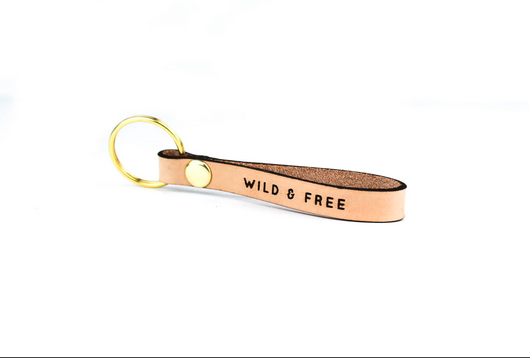 Freshwater Design Co. WILD & FREE Leather Loop Keychain