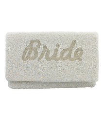 Golden Stella Bride Beaded Clutch Silver