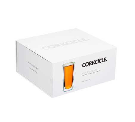 Corkcicle. Clear Glass Pint - 16oz Double Pack