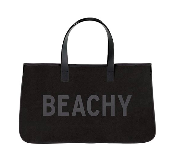 Creative Brands Black Canvas Tote - Beachy