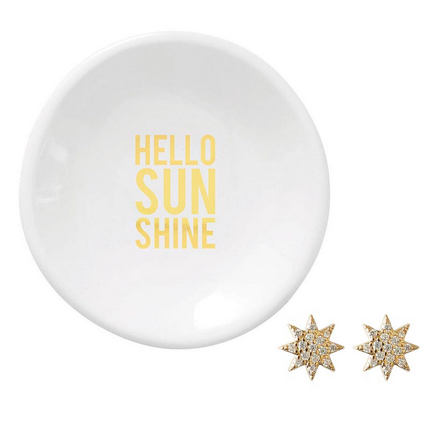 Creative Brands Ring Dish & Earrings - Hello Sunshine