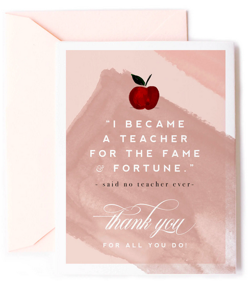 Kitty Meow Botique Fame & Fortune Teacher Thank You Card