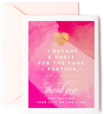 Kitty Meow Botique Fame & Fortune Nurse Thank You Card