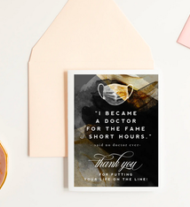 Kitty Meow Botique Fame & Short Hours Doctor Thank You Card