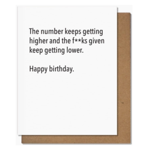Pretty Alright Goods Higher Number Birthday Card