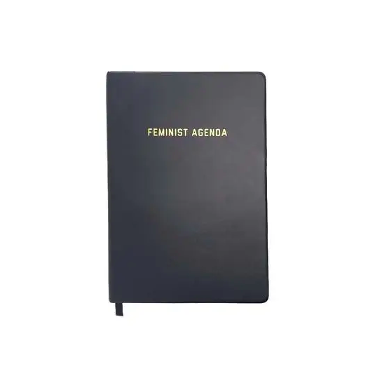 Golden Gems Feminist Agenda Lined Journal - Black