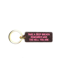 Golden Gems Remember Who The Hell You Are Rectangle Glitter Keytag