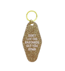 Golden Gems Don't Let the Bastards Get You Down Glitter Keytag