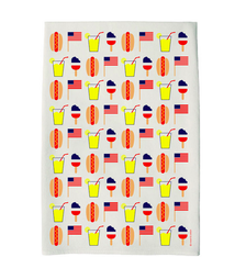 Coast & Cotton Hot Dog and Flags Tea Towel