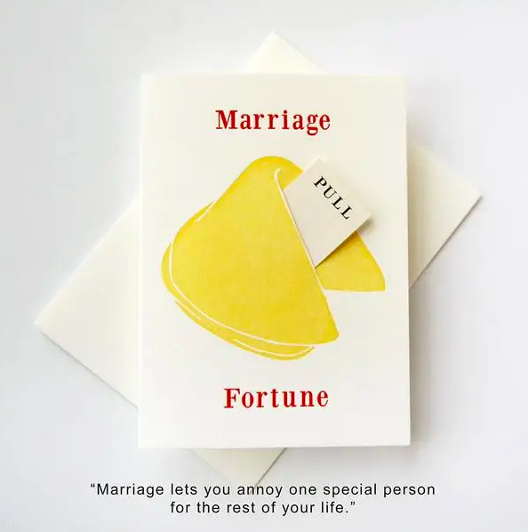 Steel Petal Press Marriage Wedding Annoy Fortune Cookie Card