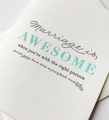 Steel Petal Press Marriage is Awesome Wedding Card