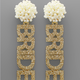 Golden Stella BRIDE Acrylic Word & Pearl Earrings - Gold