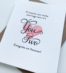 Steel Petal Press You Two Congrats Wedding Card
