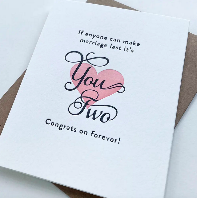 Steel Petal Press You Two Congrats Wedding Card