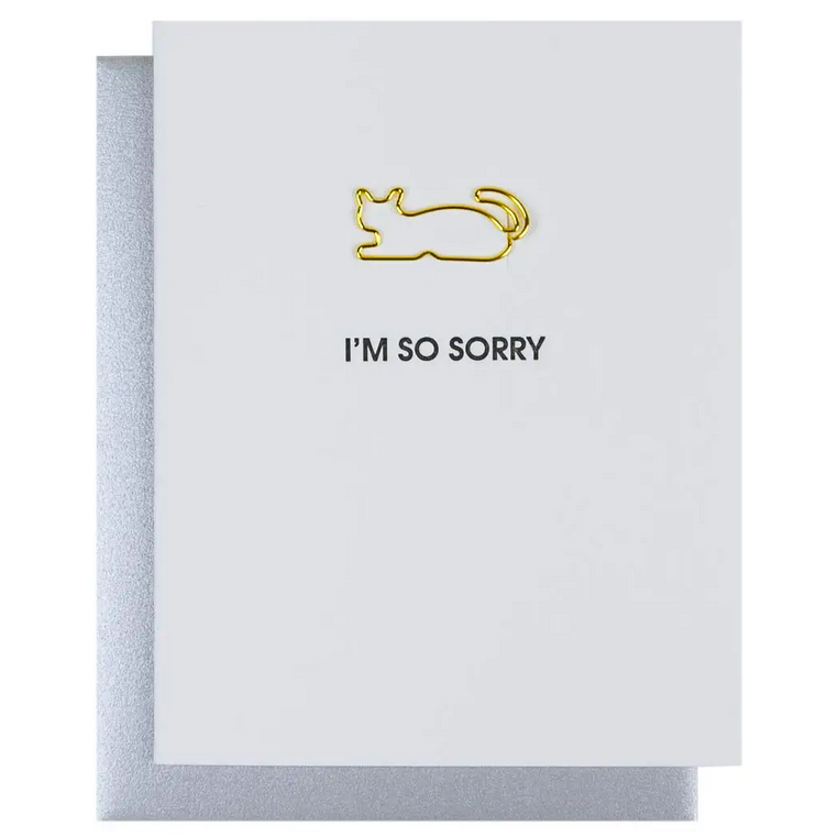 Chez Gagne I'm So Sorry - Cat PaperClip Card