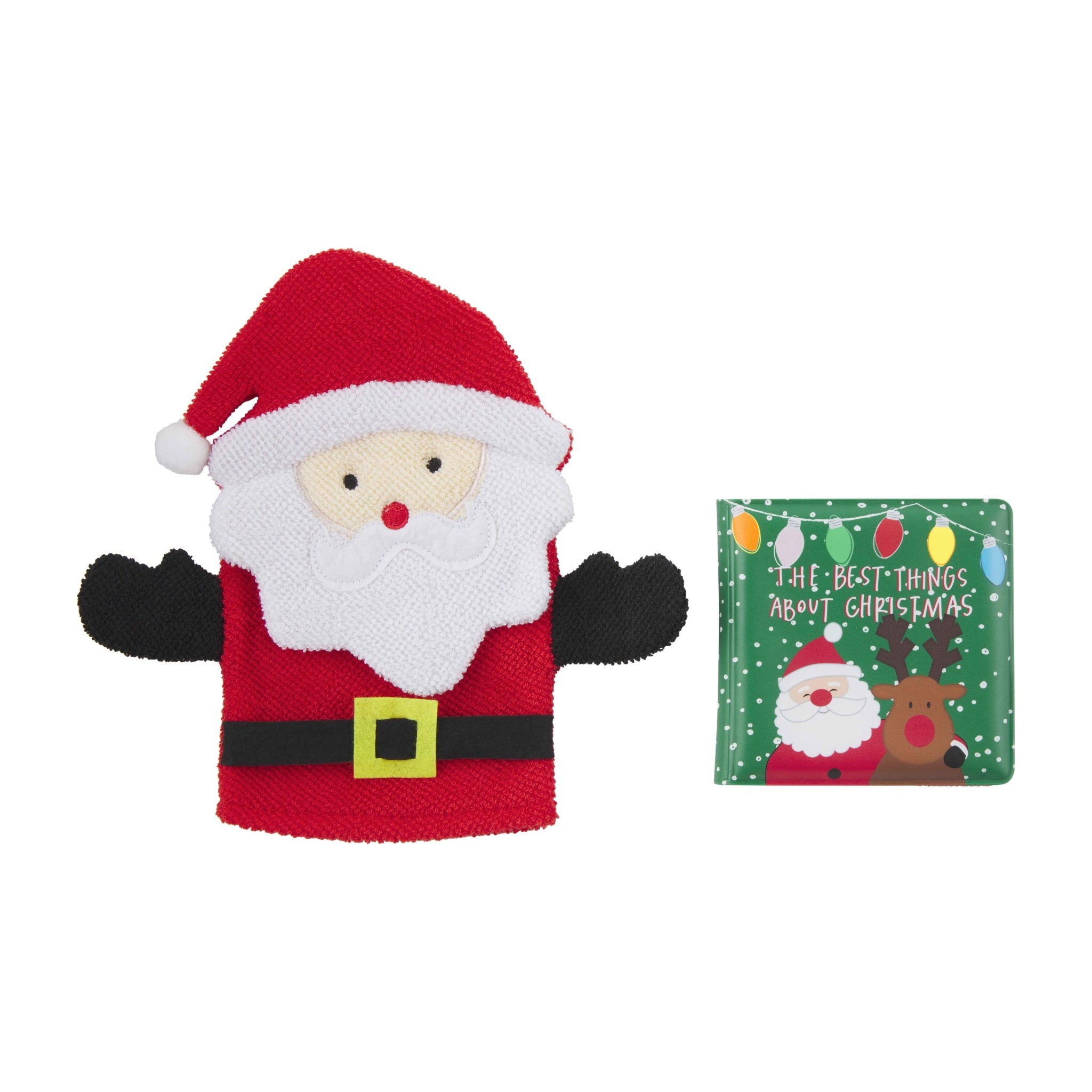 Mud Pie SANTA BATH BOOK AND MITT