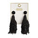 Mud Pie Black Feather Earrings