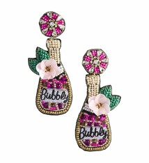 Mud Pie CHAMPAGNE BEADED EARRINGS PINK