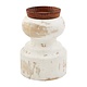 Mud Pie LARGE SHORT DISTRESED CANDLESTICK
