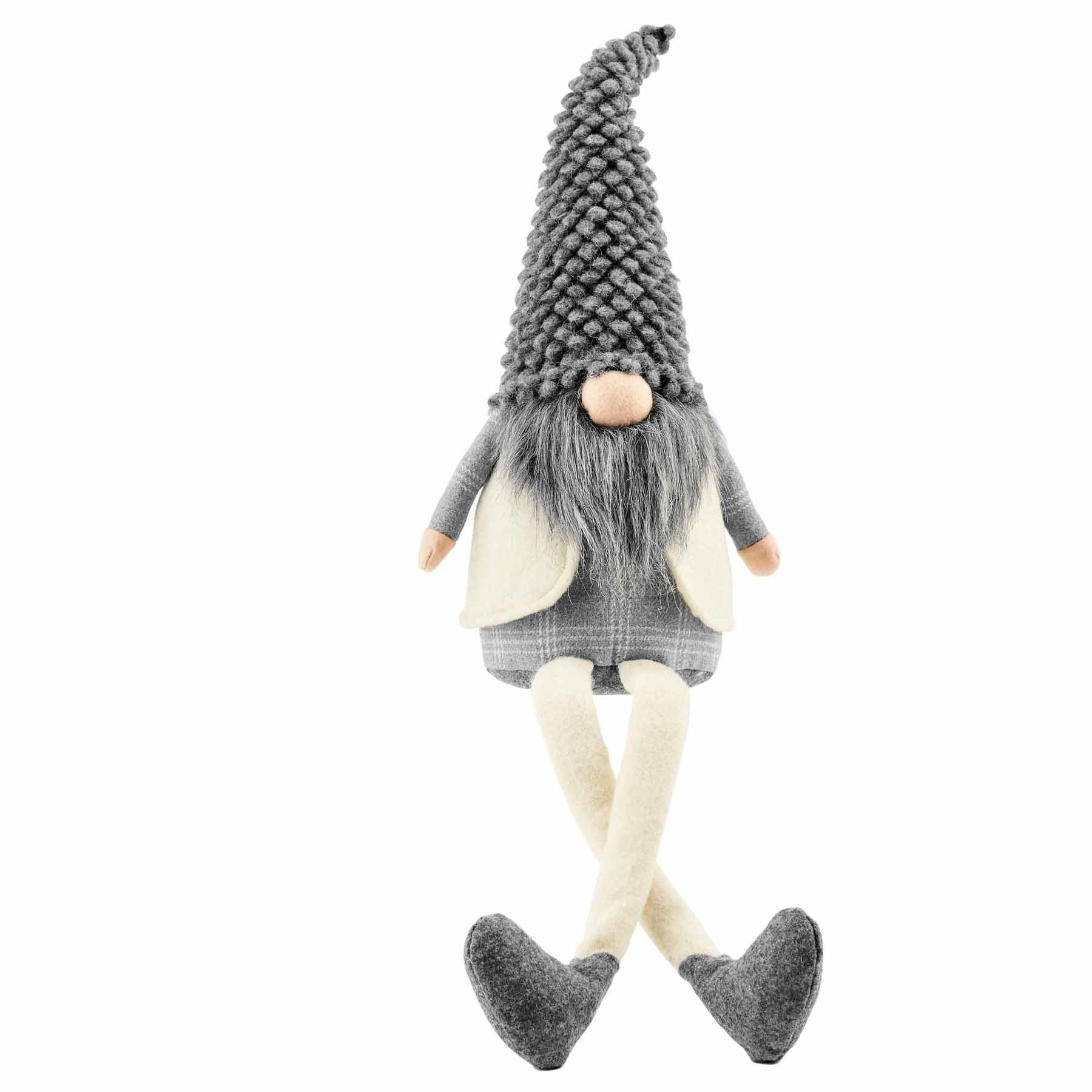 Mud Pie LARGE GRAY DELUXE DANGLE GNOME