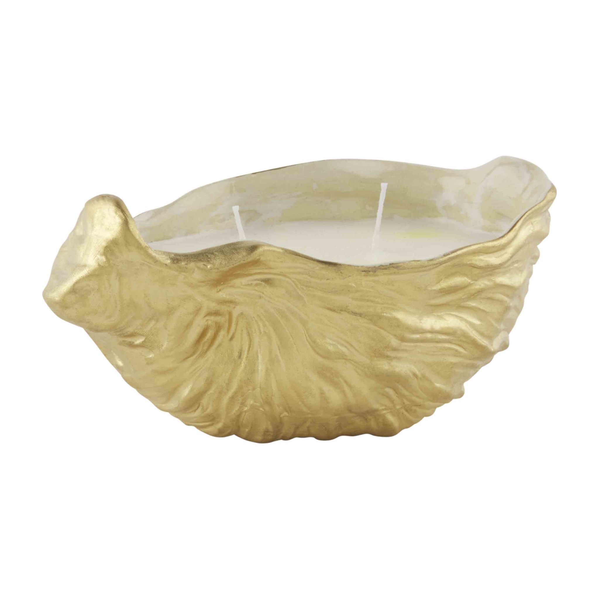Mud Pie GOLD OYSTER CANDLE