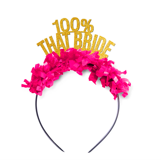 Festive Gal 100% That Bride Bachelorette Party Headband Crown