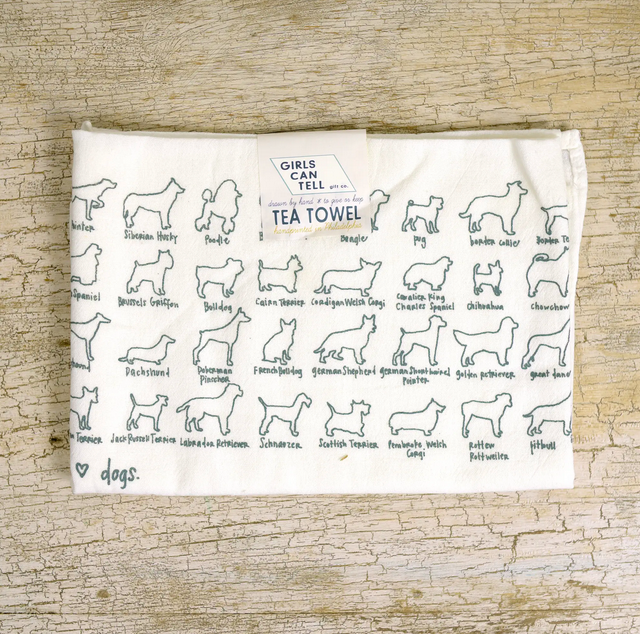 Girls Can Tell Dogs Tea Towel
