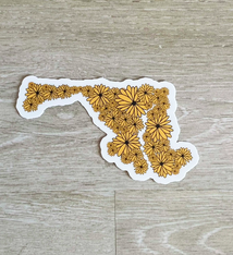 the letters mdn Black Eyed Susan Maryland Sticker