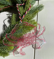 the letters mdn Hand Lettered Baltimore Crab Acrylic Ornament