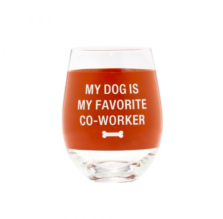 About Face Designs My Dog Favorite Co-Worker Wine Glass