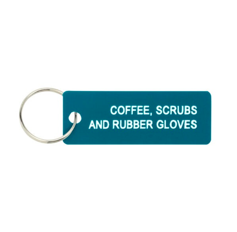 About Face Designs Coffee Scrubs Keychain