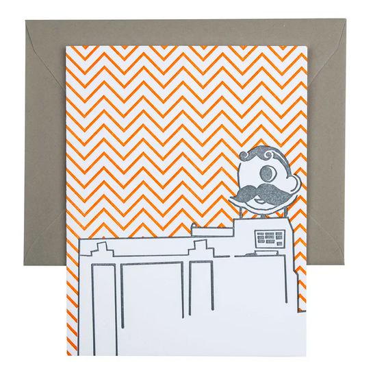 Tiny Dog Press Natty Boh Card - Gray & Orange