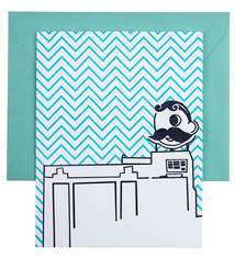 Tiny Dog Press Natty Boh Card - Teal & Navy